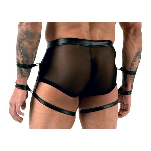 Svenjoyment Bondage Wetlook Jarretel Shorts voor Mannen met Boeien