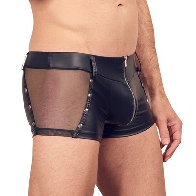 Wetlook Shorts met Studs en Inzetstukken