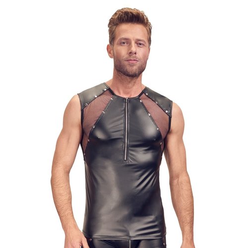 Svenjoyment Fetish Matte Wetlook Shirt met Studs