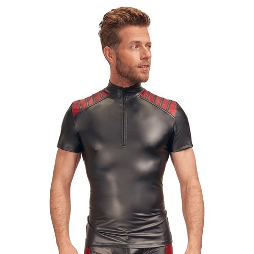 NEK Elastische Fetish Shirt met Dual Wetlook Motief