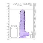 RealRock Realistische Zuignap  Dildo Transparant met Balzak 22 cm