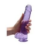 RealRock Realistische Zuignap  Dildo Transparant met Balzak 22 cm