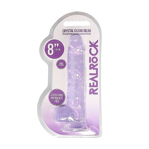 RealRock Realistische Zuignap Dildo Transparant met Balzak 19 cm