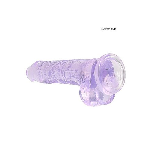 RealRock Realistische Zuignap Dildo Transparant met Balzak 19 cm