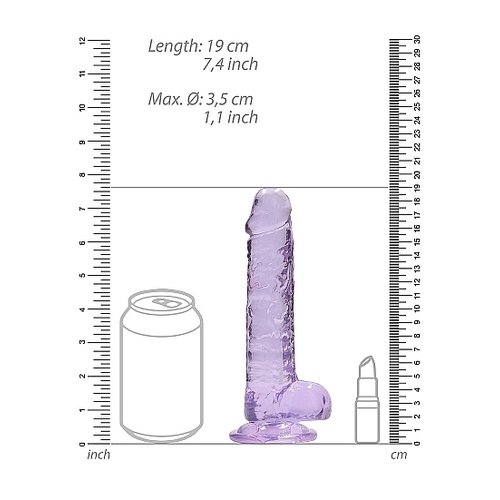 RealRock Realistische Zuignap Dildo Transparant met Balzak 17 cm