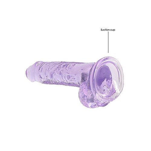 RealRock Realistische Zuignap Dildo Transparant met Balzak 17 cm