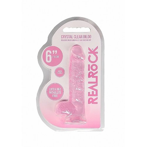 RealRock Realistische Zuignap Dildo Transparant met Balzak 15 cm