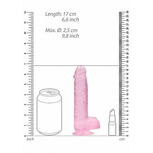 RealRock Realistische Zuignap Dildo Transparant met Balzak 15 cm