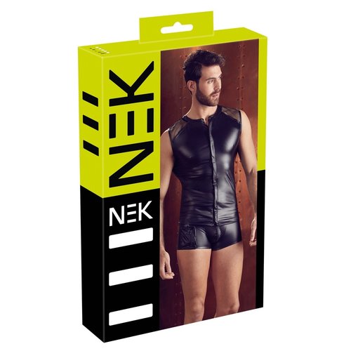 NEK Slim Fit Matte Wetlook Mesh Shirt