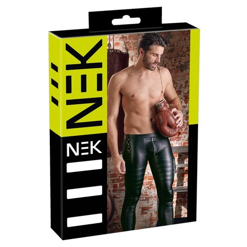 NEK Slim Fit Wetlook Chaps Lange Broek