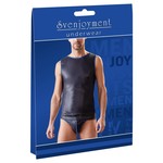 Svenjoyment Wetlook Shirt met Blauwe Zomen