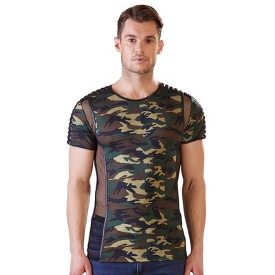 Fetish Camo Shirt met Transparante Stukken