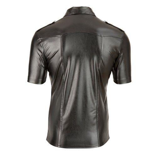 Svenjoyment Ruige Biker Wetlook Shirt met Studs