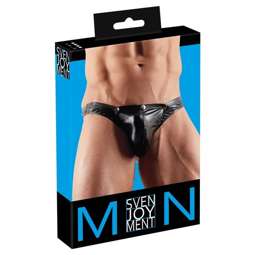 Svenjoyment Wetlook Push Up String met Pouch