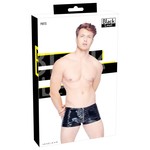 Black Level Vinyl Lak Wetlook Shorts met Gewatteerde Stiksels