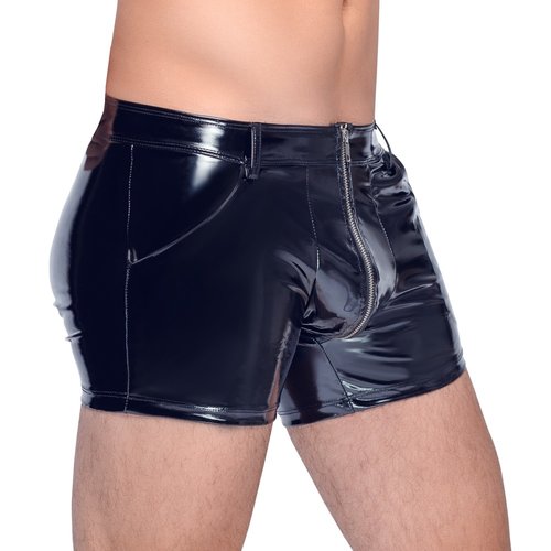 Black Level Lange Lak Shorts Nauwsluitend met Steekzakken