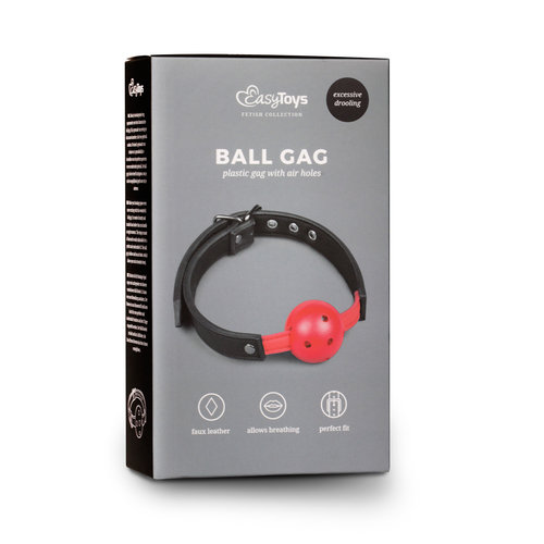 Easytoys Ball Gag met Geperforeerde Bal PVC - rood