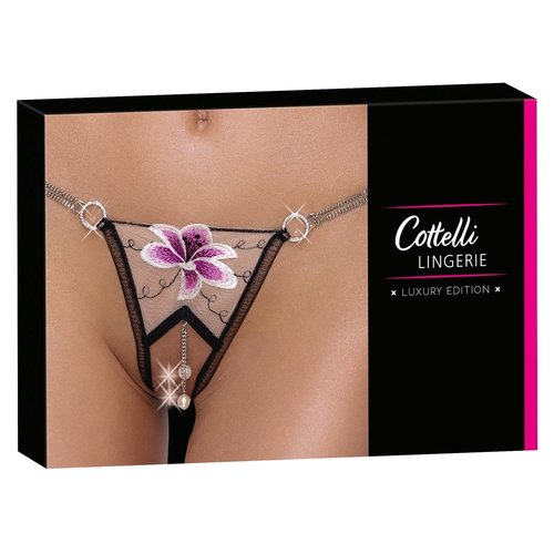 Cottelli Collection Lingerie Verleidelijke Rio String met Bloem