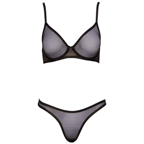 Cottelli Collection Lingerie Mesh Lingerie Set met Glinsterend Effect