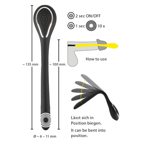 Penisplug Vibrerende Dilator met Flexibele Hals
