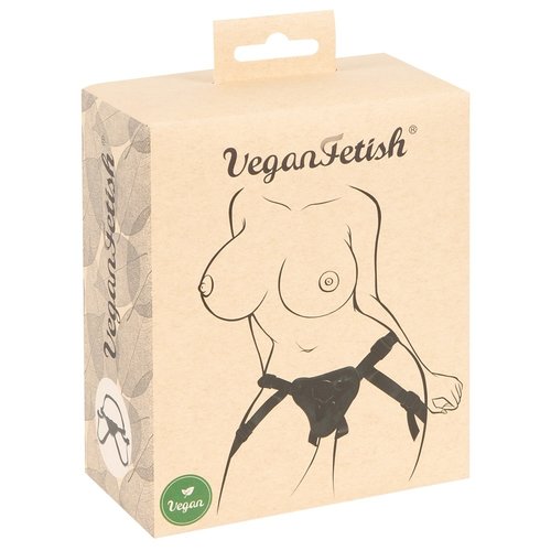 Vegan Fetish Comfort Voorbind Harnas met 2 Ringen