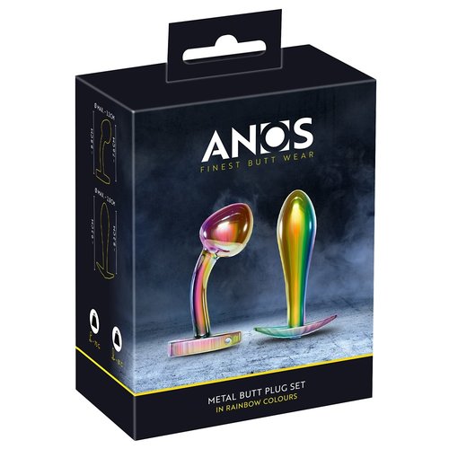 ANOS Metalen Regenboog Buttplug Set