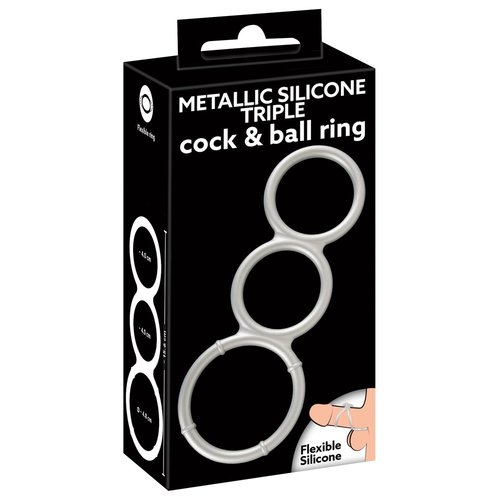 You2Toys Siliconen Triple Cockring  Metallic