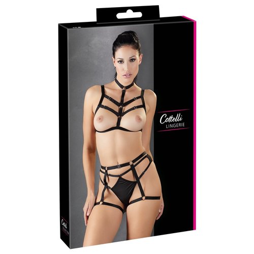 Rio Body Harnas Open met Jarretelbandjes Cottelli Collection Lingerie Rio Body Harnas Open met Jarretelbandjes