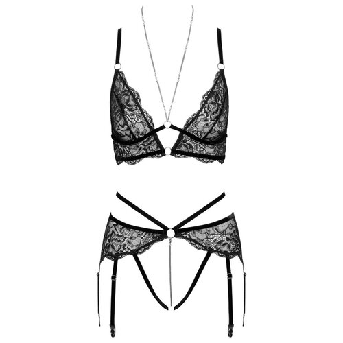 Abierta Fina Bralette Jarretel Set met Ketting