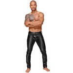 Noir Mannelijke Wetlook Broek Lang Ontwerp