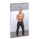 Noir Mannelijke Wetlook Broek Lang Ontwerp