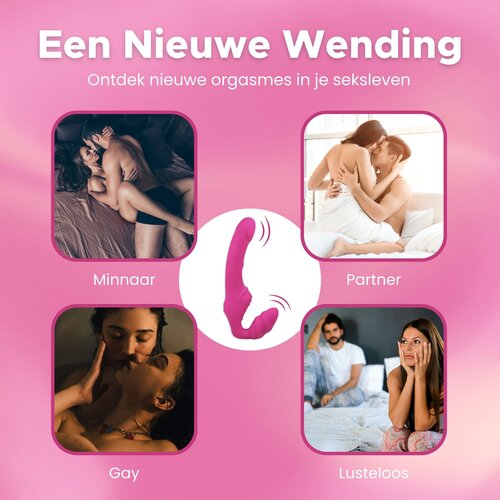 Easylove Straploze Voorbind Dildo Koppelvibrator met Afstandsbediening