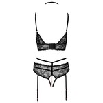 Abierta Fina Elegante Bralette Jarretel Lingerie Set