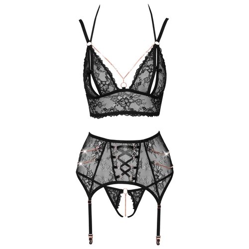 Abierta Fina Luxe Open Bralette Set met Jarretels