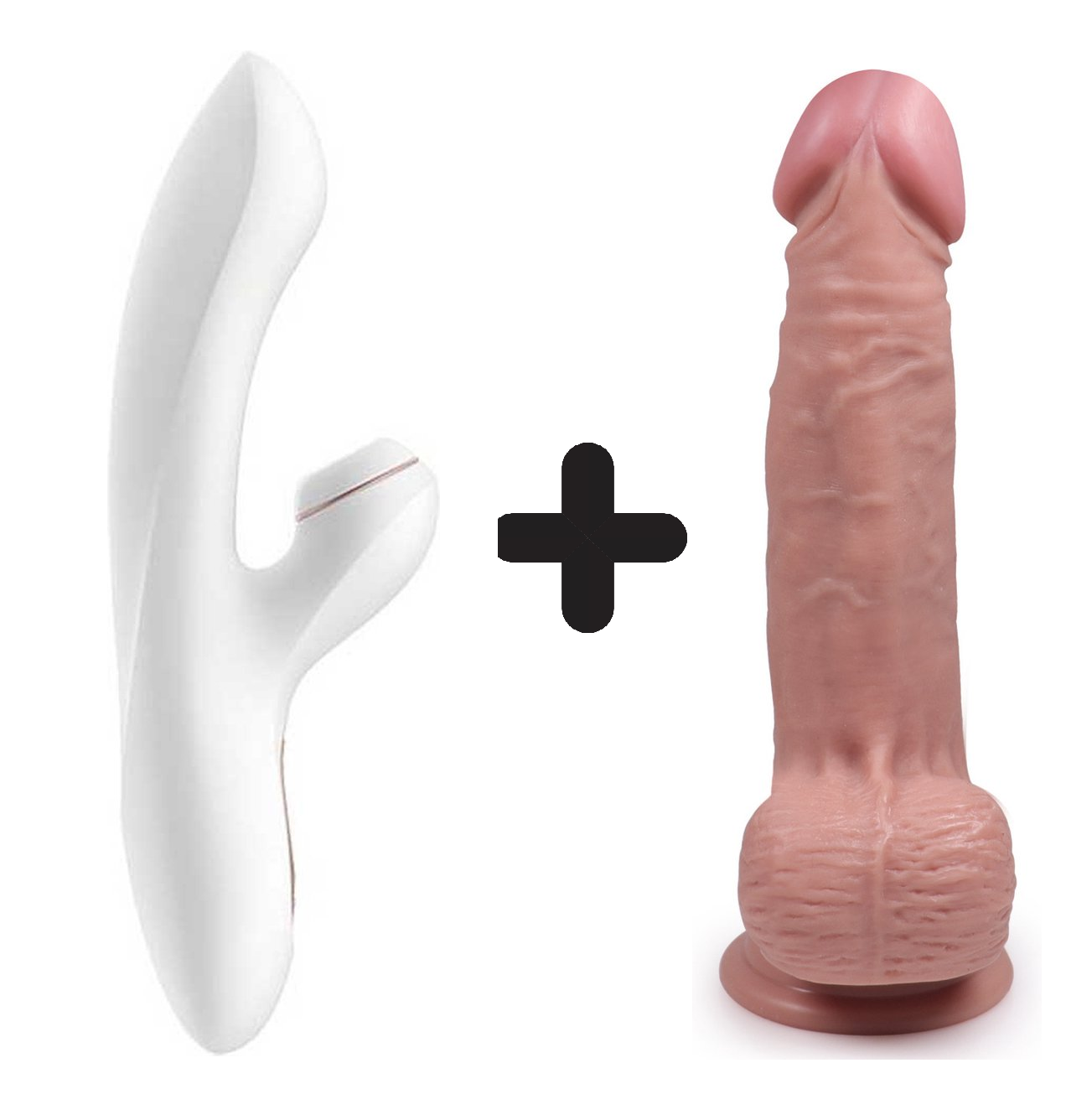 Satisfyer Pro + Gspot met Handful Medium Dildo Combinatie Voordeel Set