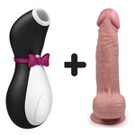 Satisfyer Satisfyer Penguin met Handful Medium Dildo Combinatie Voordeel Set