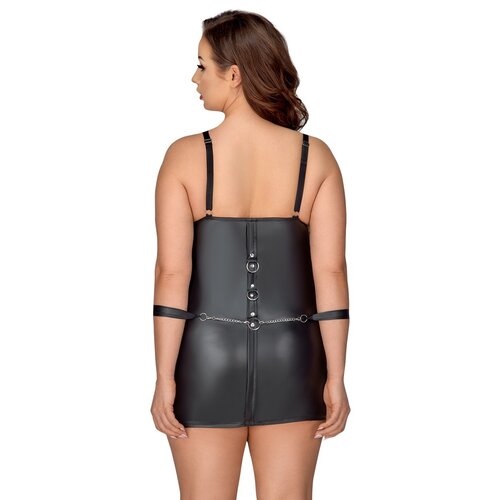 Cotteli Bondage Boeiende Curvy Wetlook Mini Jurk