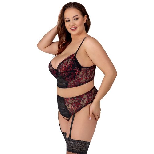 Cottelli Curves Curvy Lingerie Set met Rode Motieven