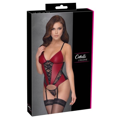 Cottelli Collection Lingerie Spannende Jarretel Hemd met Veters