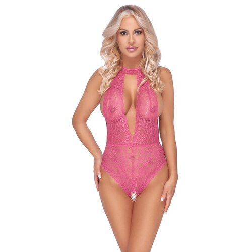 Cottelli Collection Lingerie Kruisloos Licht Transparante Body Roze