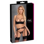 Cottelli Collection Lingerie Open Jarretel Set met Strass Elementen