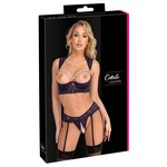 Cottelli Collection Lingerie Longline Jarretel Set Open Kruis met Parels