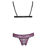 Cottelli Collection Lingerie Zacht Versierd Beha Set met Open Slip