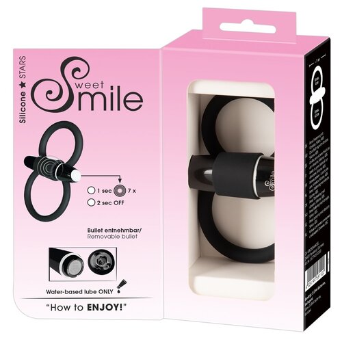 Sweet Smile Penis en Testikel Ring met Vibratie Kogel