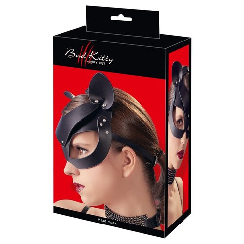 Bad Kitty Kunstlederen Hoofdmasker met Katten Oortjes