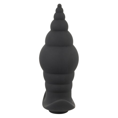 Black Velvets Bolvormige Vibratie Plug Geribbeld