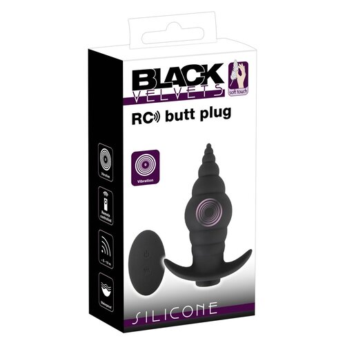 Black Velvets Bolvormige Vibratie Plug Geribbeld