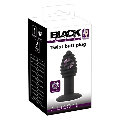 Black Velvets Twister Buttplug met Vibratie