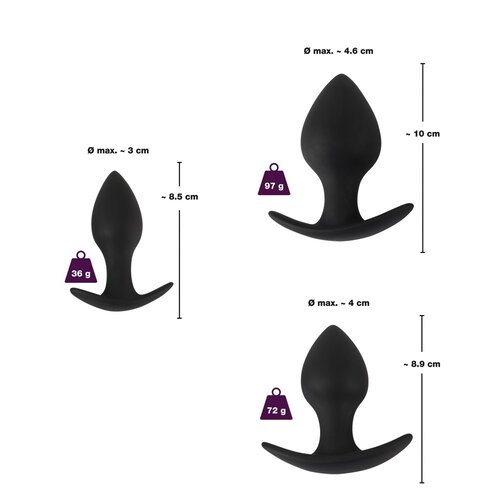 Black Velvets Training Buttplug Set met Gewichten