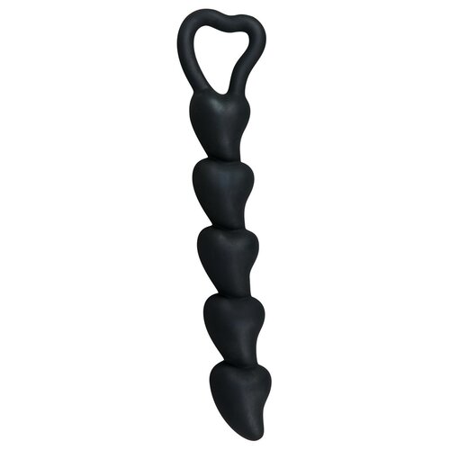 Black Velvets Siliconen Anal Beads met 5 Stimulerende Hartjes